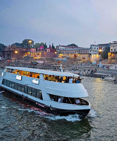 Cruise boat in Varanasi on the Ganges